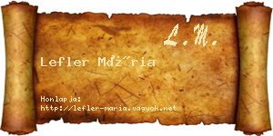 Lefler Mária névjegykártya