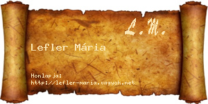 Lefler Mária névjegykártya